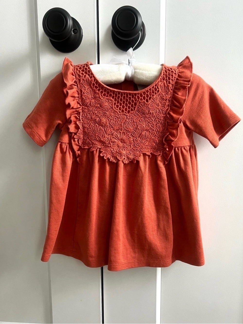 Rachel Zoe Girls Burnt Orange Ruffle Top size 24m